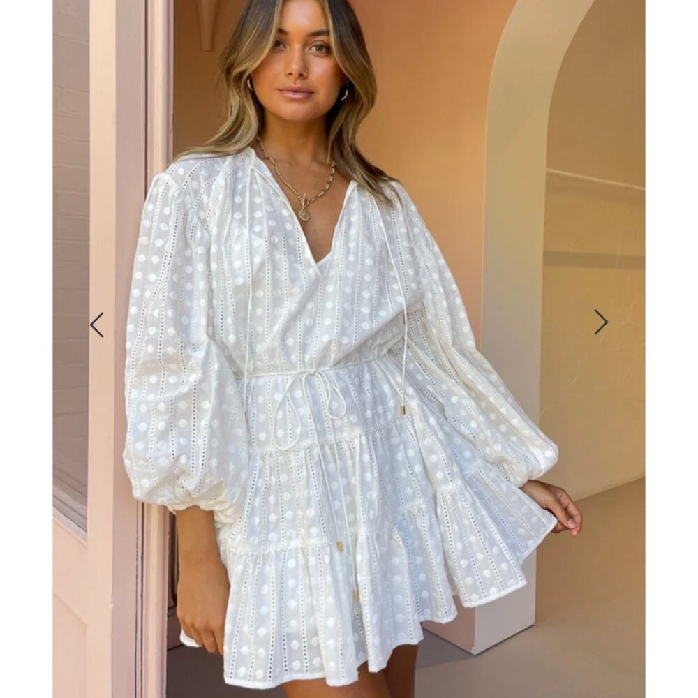 Significant Other Lucca Blouson-Sleeve Mini Dress